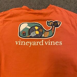 Vineyard Vines Orange Whale Graphic Tee
